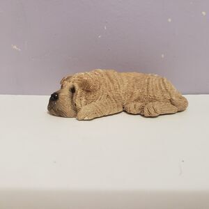 Sandicast Lil Snoozer 'Wrinkles S26 ' Dog Pup Figurine Country Decor 2"×3.5"1986